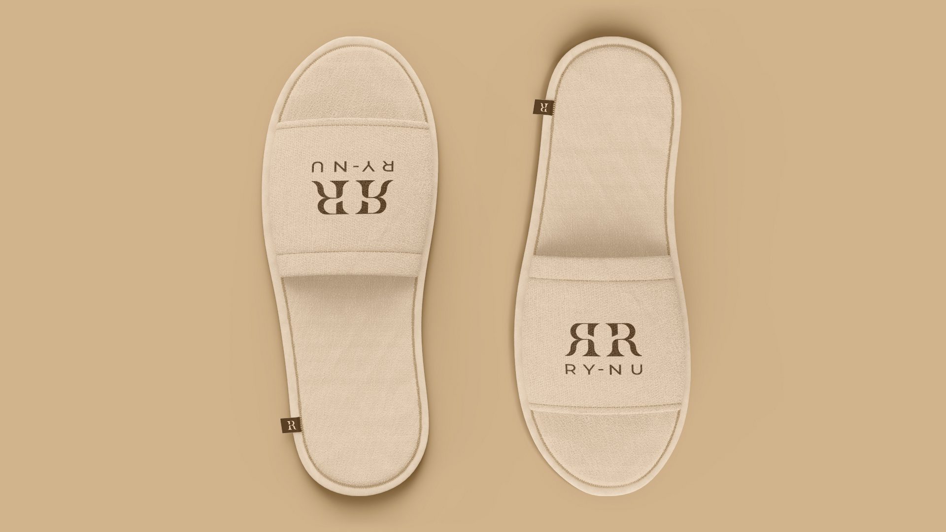 Luxury spa slipper mockup design